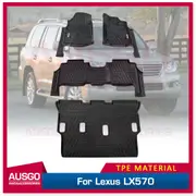 3 Rows TPE Door Sill Covered Car Floor Mats for Lexus LX570 LX Serise 2008-2012