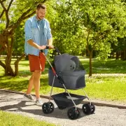 PawHut 3 in 1 Pet Stroller with Detachable Carrier for Mini Dogs and Cats