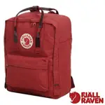 【FJALLRAVEN 北極狐】KåNKEN 多功能輕量防潑水日用背包.通勤書包.休閒背包_23510-325-915 深紅/多彩色塊(提把)