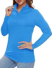 [KINSWT] Long Sleeve Shirts for Women SPF T-Shirts UPF 50+ Sun Protection Shirts 1/4 Zip Quick Dry Pullover Athletic