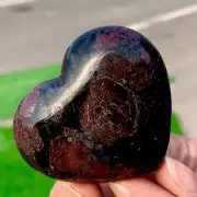 78G Natural Fireworks Red Garnet sphere Quartz Crystal heart-shaped healing