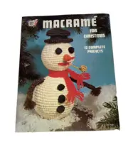 Vintage MACRAME Christmas Snowman Santa Tree Bells Patterns DIY Boho Kitschy