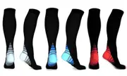 Athletic Compression Socks for Women & Men Circulation - Best for Medical, Running 3 Pairs- Black/Grey, Black/Blue, Black/Red