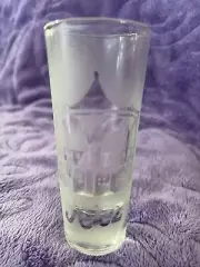 Jerez Collectible Clear Shooter Shot Glass Frosted Mansion King Souvenir (SGB)