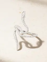 [Ileana Makri] Ileana Makri - Queen Curled Snake 18-karat White Gold Diamond Ring - 7 7 Gold