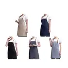 Hang Neck Apron Adjustable for Cross Leather Strap Kitchen Aprons with Pockets