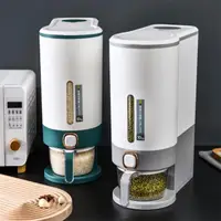 在飛比找momo購物網優惠-【品樂生活】10L 按壓式定量米桶 贈瀝水量杯(米箱/米筒/