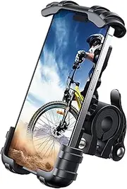 Bike Phone Holder Mount, Bicycle Mobile Holder - Lamicall Motorcycle Smartphone Handlebar Clamp, Scooter Phone Mount for iPhone 16/15/ 14/13/ 12/11 Series, Galaxy S9 S10, 4.7"- 6.8" Smartphones