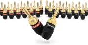 Deadbolt Banana Plugs, 12-Pairs, Gold Plated Speaker Plugs