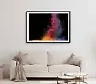 Powder Art Print, Wall Art, Colors Mixed Framed Dust Explosion Wall Art, Art