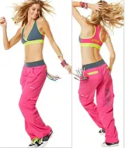 ZUMBA Samba CARGO PANTS Dance! - Converts to Capri Pant with side snaps - S M XL