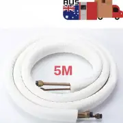 5M Insulated Copper Pipe Split Line Air Conditioner Pipe Fitting Pair Coil Tube