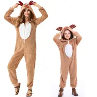 在飛比找蝦皮購物優惠-聖誕麋鹿鹿服裝成人兒童男女通用馴鹿角色扮演服裝套裝聖誕麋鹿連