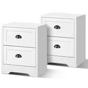 ALFORDSON Set of 2 Bedside Table (White)