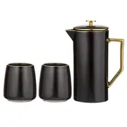 3pc Tempa Rae New Bone China/SS Coffee Press/Mug Cup Drinkware Set Charcoal