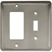 BRAINERD 64369 Brushed Satin Nickel Single Switch-GFCI/Rocker Switchplate Cover