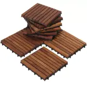 Flooring Tiles Teak Wood Oiled Finish Interlocking Deck Bath Room Shower 10 Pcs