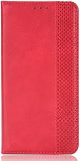 [YKNIUFLY] Case for Asus Zenfone 10, PU Leather Flip Folio Wallet Cover, with Card Slots, Case Cover for Asus Zenfone 10.(Red)