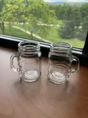 Set Of Small Mason Jars With Handles Glass 3oz