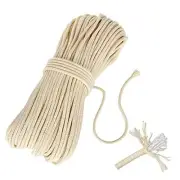 Macrame Cotton Clothesline Cord 6mm x 328ft - 1/4 Inch DIY Craft Rope White