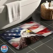 American Flag Independence Day Bathroom Mat Quick-Drying Non-Slip Rubber Bath