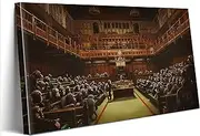 [ALMLZL] Banksy Monkey Parliament Canvas Wall Art Graffiti Street Art Gorilla Poster Modern Framed Animal Artwork for Living Room Bedroom Bathroom Banksy Art Wall Decor - 12x16inch/30x40cm