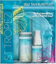 St. Tropez Self Tan Purity Kit For Unisex 3 Pc 1.69oz Bronzing Water Mousse, 0.47oz Bronzing Water Face Mist, Velvet Mitt