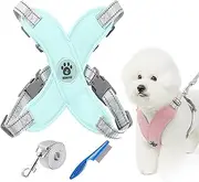 Chewie Cozy Harness, Chewie Soft Breathable Dogs Harness, Adjustable Reflective Comfort with Traction Rope, Anti-Breakaway (Green,M (13.2-22.4LB))