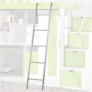 Extra Tall Elevated Bed Ladder - Floor Standing & Hooks, Motorhomes Trailer Metal Ladder, Bunk Ladder for Kids Adults, School Dormitory RVs (Color : Silve-G, Size : 63"/160cm/5.2ft