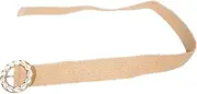 [VERDANVERSE] Boho Woven Waist Belt for Women Elastic Design with Natural Round Buckle for Vacation Casual Outfits Comfortable Fit for Skirts and