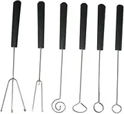 Ciieeo 6Pcs Stainless Steel Chocolate Dipping Fork for Fondue DIY Decorating Tools for Fruits Nuts and Candies Stainless Steel with Handle Easy to Clean