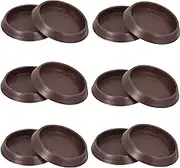 WADY 12pcs Carpet Fixed Casters Couch Stoppers Chair Wheel Stopper Non-Slip Bed Stoppers Wear-Resistant Furniture Coasters Compact Bed Stoppers Non-Slip Furniture Coasters Bed Supplies (Brown)