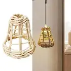 Woven Rattan Lamp Shade Decoration for Corridor Light Restaurant Living Room