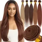 100% Unprocessed Virgin Human Hair Extensions Sew in Bundles Weave Weft Thick