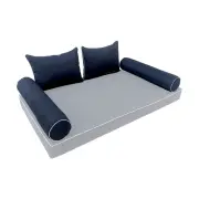 |SLIPCOVER ONLY| S4 Outdoor Bolster Backrest Pillow Cover Contrast Trim AD101