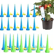 24 Pack Self Watering Spikes, Plant Watering Spikes with Adjustable Vavle, Self-Watering Stakes, Watering System for Potted Plants and Outdoor Plants