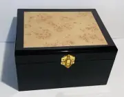 Cremation Urn Set Rosewood Lacquer & Veneer Wood - Urn & Memorabilia Box New