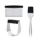 3PCS Professional Pastry Flour Scraper Smoother Spatula Pastry Scraper