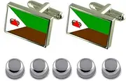 [Select Gifts] Shirt Dress Studs Joao Monlevade City Minas Gerais State Flag Cufflinks