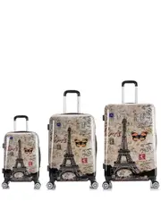 InUSA Paris Prints Lightweight Hardside Spinner 3pc Set