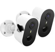 2-Pack Security Camera Wireless Outdoor - 2K/3MP Battery Powered Exterior Camera