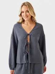 Womens Tie Front Blouse