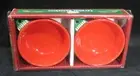 Ramekin 2 piece Set Base4 Ceramic Red Christmas Ornaments New in Box 2007