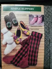 Annies Attic Simple Slippers Crochet Pattern Leaflet