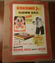 Vintage 1957 Kokomo Jr. Clown Ball Game in Original Box