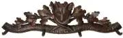 Coat Hook Fox Head Oak Leaves 4-Hook Hand Painted Carved Resin OK Casting