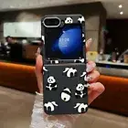 Case For Samsung Galaxy Z Flip6 Flip5 Flip4 3 Panda Leather Soft Folding Cover