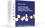 Protect-A-Bed Premium Cotton Terry Cloth Waterproof Mattress Protector, Blocks Dust Mites and Allergens, Machine Washable, Queen