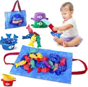 Montessori Toys for 1 Year Old Boy Girl, Cloth Fishing Game Baby Toys 6-12 12-18