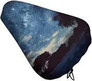 Bicycle Seat Cover Night Sky with Trees Printed Bike Covers Bike Cushion Seat Protector with Drawstring for Most Bikes